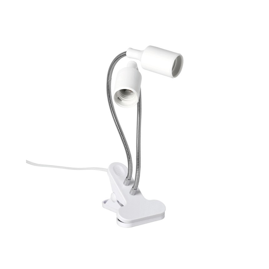 Elastyczna Lampa stołowa z klipsem do uprawy roślin PLANTY 2xE27/30W/230V biała