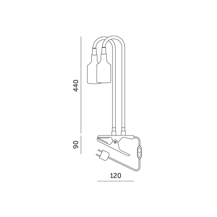Elastyczna Lampa stołowa z klipsem do uprawy roślin PLANTY 2xE27/30W/230V biała