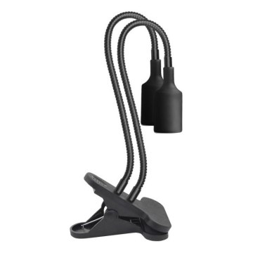 Elastyczna Lampa stołowa z klipsem do uprawy roślin PLANTY 2xE27/30W/230V czarna