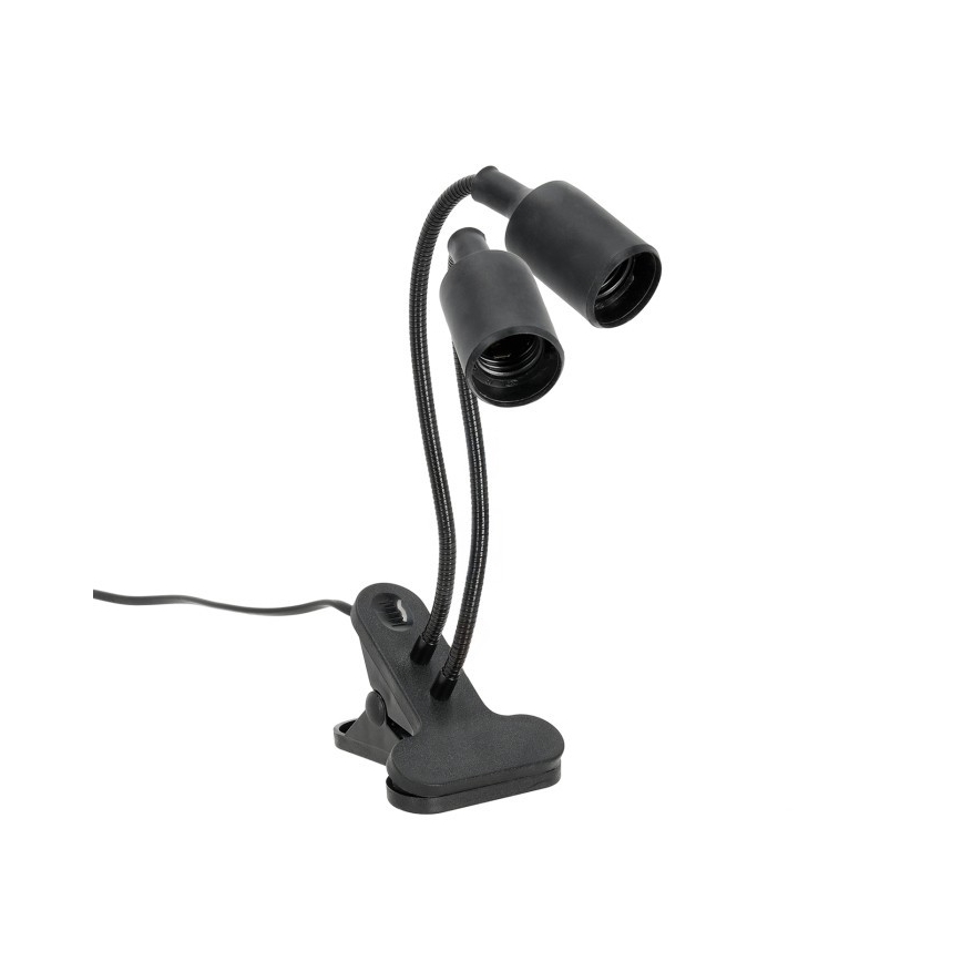 Elastyczna Lampa stołowa z klipsem do uprawy roślin PLANTY 2xE27/30W/230V czarna
