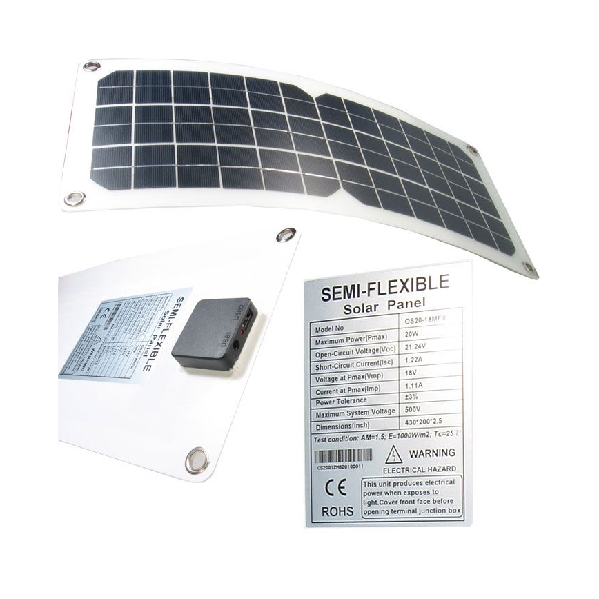 Elastyczny panel fotowoltaiczny USB 20W/12V