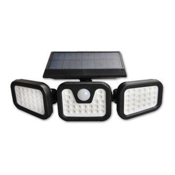Elastyczny solarny reflektor LED z czujnikiem, 15 W, 3,7 V, 2400 mAh, IP54, 4500 K