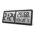 ELDONEX ECL-1110-BK - Cyfrowy zegar ścienny TimeCheck 4xAA czarny