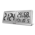ELDONEX ECL-1110-SL - Cyfrowy zegar ścienny TimeCheck 4xAA srebrny