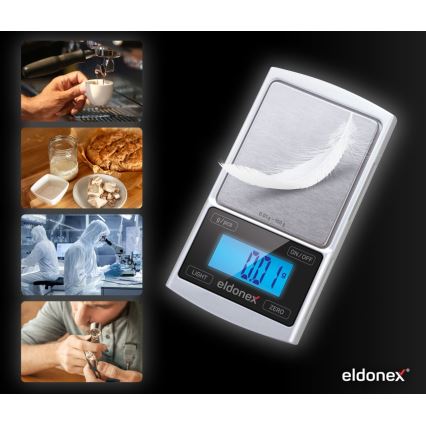 ELDONEX EKS-4040-SL - Waga precyzyjna 2xCR2032 srebrny
