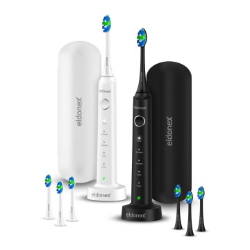ELDONEX ETB-1010-BW - ZESTAW 2x szczoteczek sonicznych SonicPro DuoPack IPX7 czarny + biały