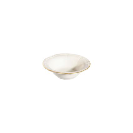 Elegancki 24‑częściowy zestaw obiadowy, biały ze złotym wykończeniem, porcelana