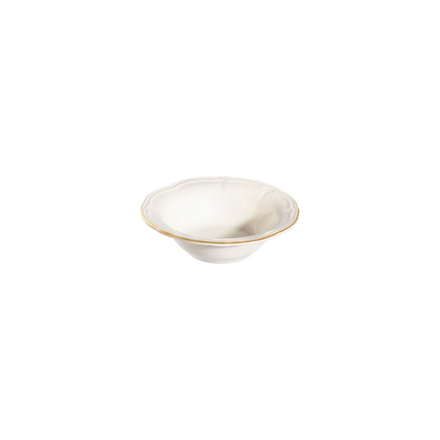 Elegancki 24‑częściowy zestaw obiadowy, biały ze złotym wykończeniem, porcelana