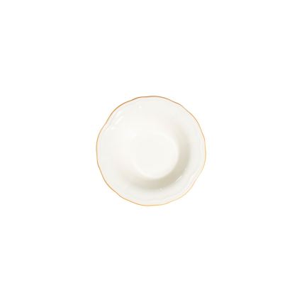 Elegancki 24‑częściowy zestaw obiadowy, biały ze złotym wykończeniem, porcelana