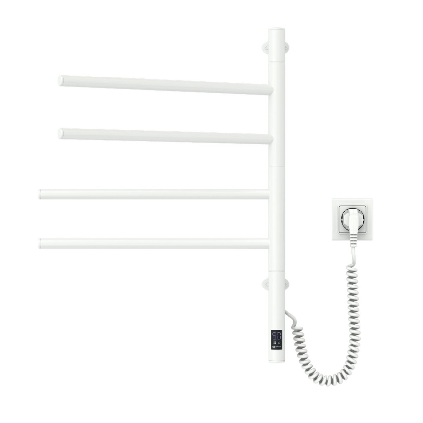 Elektryczna obrotowa suszarka do ręczników z termostatem ARABESQUE 150W/230V 64,6 cm IP44 biały