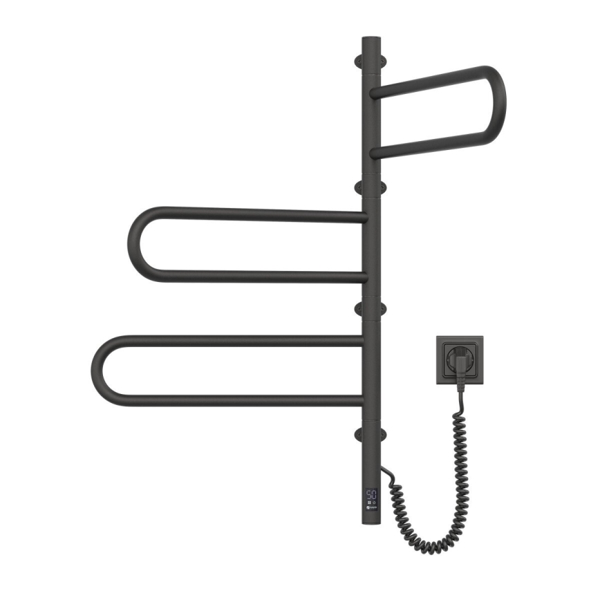 Elektryczna obrotowa suszarka do ręczników z termostatem FOUETTE 185W/230V 81,8 cm IP44 czarny