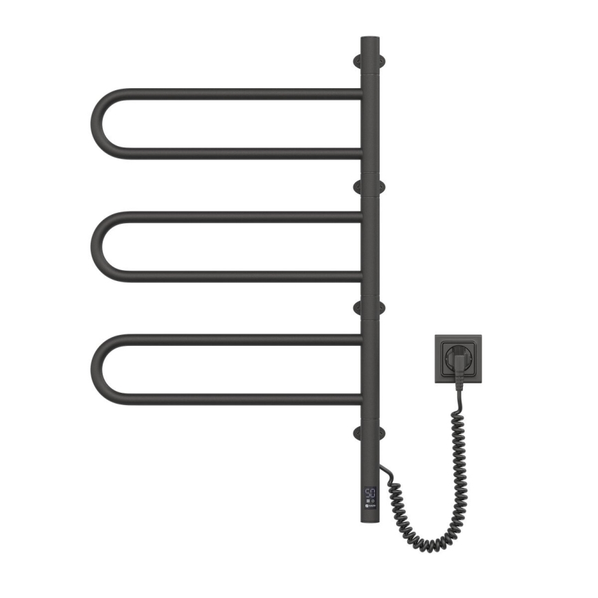 Elektryczna obrotowa suszarka do ręczników z termostatem FOUETTE 185W/230V 81,8 cm IP44 czarny