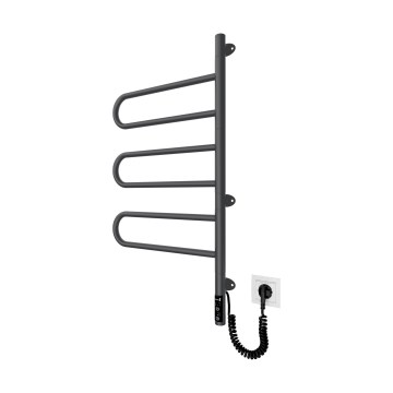 Elektryczna obrotowa suszarka do ręczników TRISTAR 80W/230V 80x44,5 cm IP44 stal nierdzewna/czarny