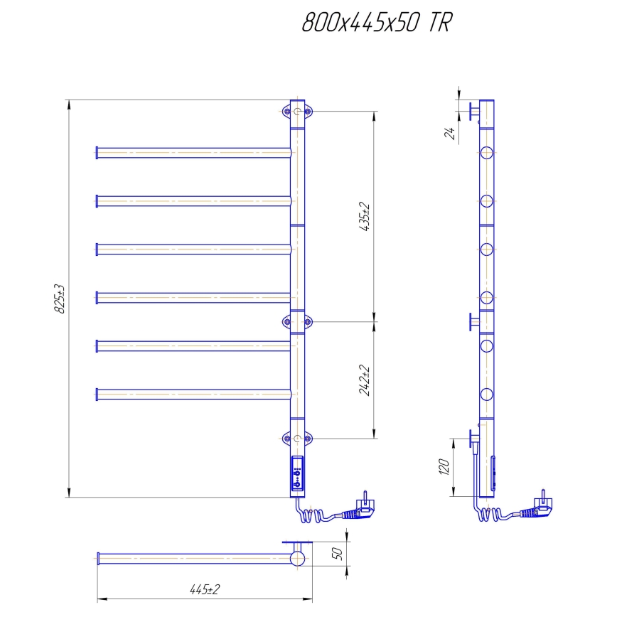 Elektryczna obrotowa suszarka na ręczniki VEER 80W/230V 82,5x44,5 cm stal nierdzewna/czarny