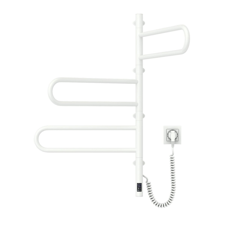 Elektryczna obrotowa suszarka do ręczników z termostatem FOUETTE 100W 80X49 cm biała