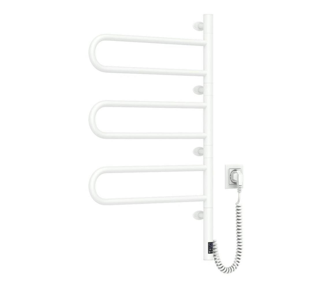 Elektryczna obrotowa suszarka do ręczników z termostatem FOUETTE 120W 80x49 cm biała