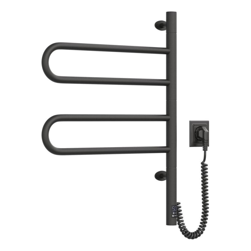 Elektryczna obrotowa suszarka do ręczników z termostatem FOUETTE 128W/230V 64,6 cm IP44 czarny
