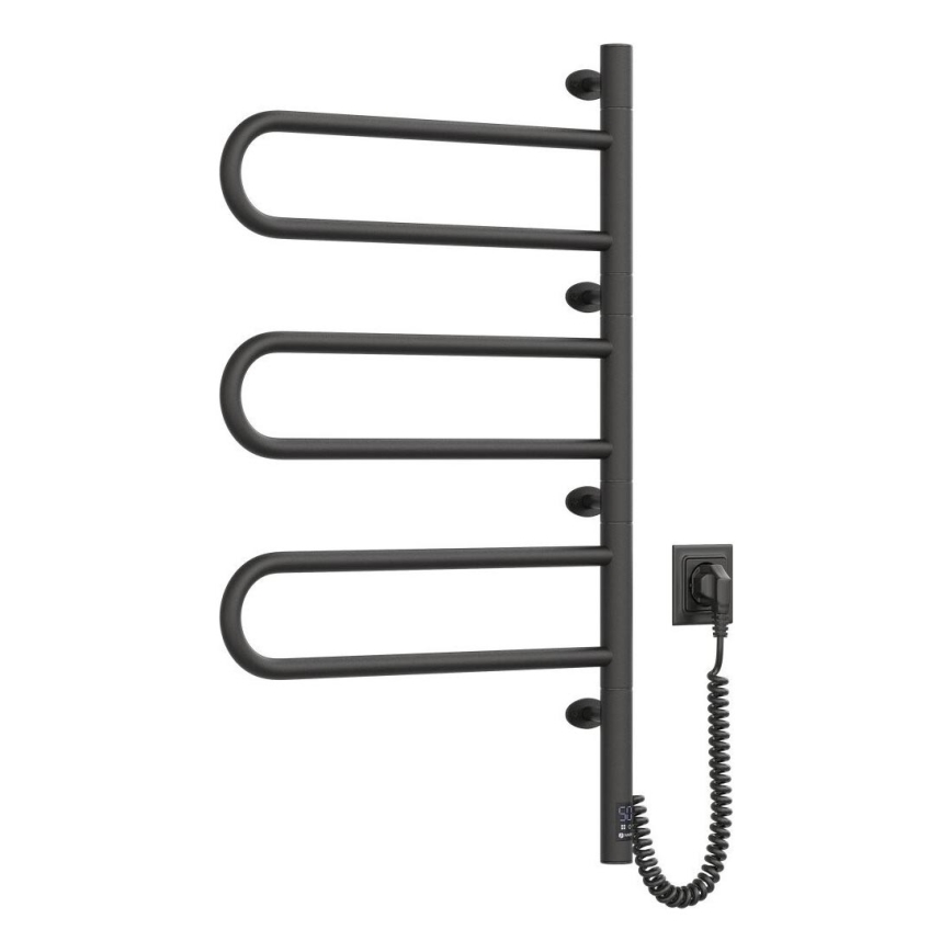 Elektryczna obrotowa suszarka do ręczników z termostatem FOUETTE 185W/230V 81,8 cm IP44 czarny