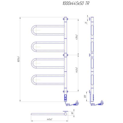 Elektryczna obrotowa suszarka na ręczniki TRISTAR 105W/230V 100x44,5cm IP44 stal nierdzewna/błyszczący chrom