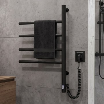 Elektryczna obrotowa suszarka na ręczniki z termostatem ARABESQUE 60W 65x49 cm czarna