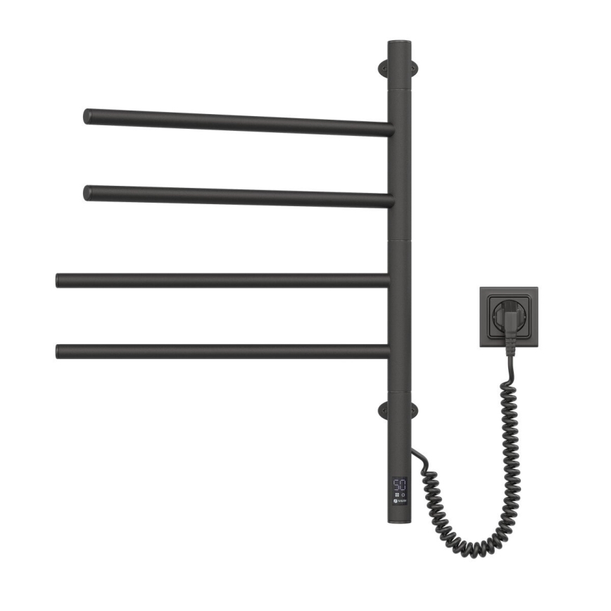 Elektryczna obrotowa suszarka na ręczniki z termostatem ARABESQUE 60W 65x49 cm czarna