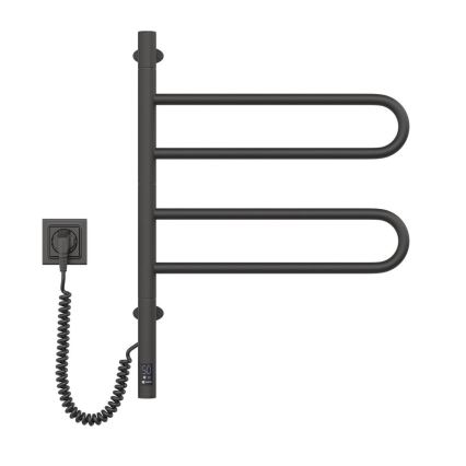 Elektryczna obrotowa suszarka na ręczniki z termostatem FOUETTE 60W 65x49 cm czarna