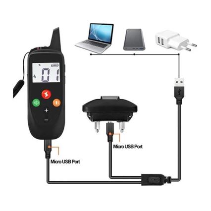 Elektryczna obroża do tresury psów 52cm 500m 3,7V 300 mAh IP67