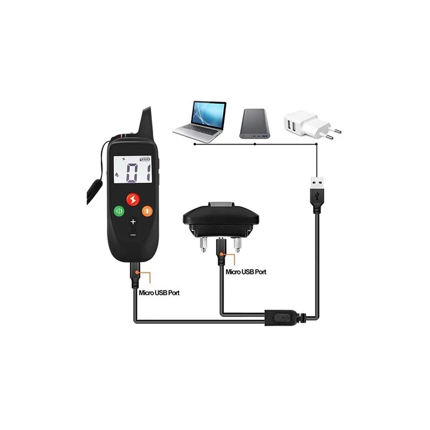 Elektryczna obroża do tresury psów 52cm 500m 3,7V 300 mAh IP67