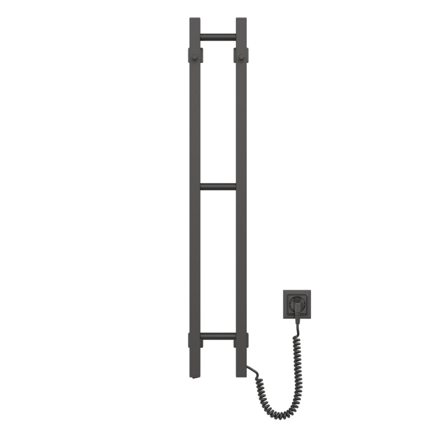 Elektryczna suszarka do ręczników SILOUETTE 187W/230V 101,1 cm IP44 czarny prawy kanciasty