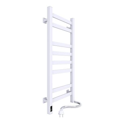 Elektryczna suszarka do ręczników z termostatem AVANGARD, 105 W, 80 × 36 cm, biała, prawa
