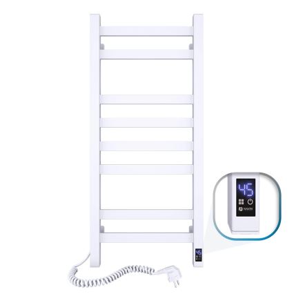 Elektryczna suszarka do ręczników z termostatem AVANGARD 105 W 80x36 cm biała lewa