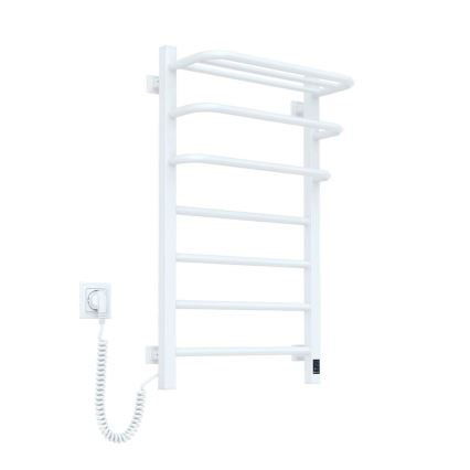 Elektryczna suszarka do ręczników z termostatem FORTIS 155W 80x48 cm biała lewa