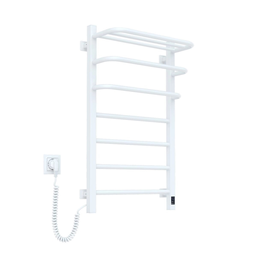 Elektryczna suszarka do ręczników z termostatem FORTIS 155W 80x48 cm biała lewa