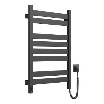 Elektryczna suszarka do ręczników z termostatem LARGO 168 W 80x50 cm czarna prawa