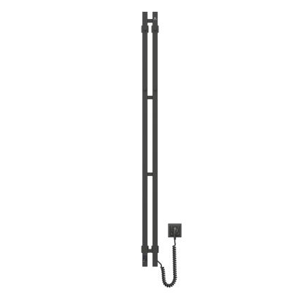 Elektryczna suszarka do ręczników z termostatem SILOUETTE 106W 150x9 cm  czarna prawostronna