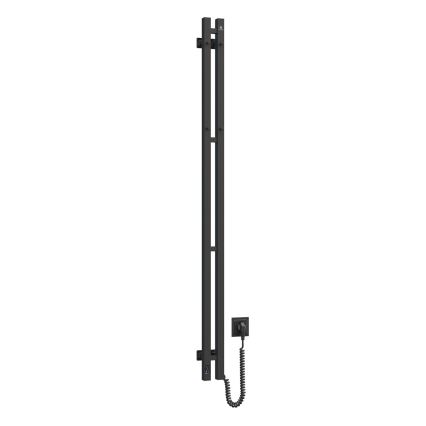 Elektryczna suszarka do ręczników z termostatem SILOUETTE 106W 150x9 cm  czarna prawostronna