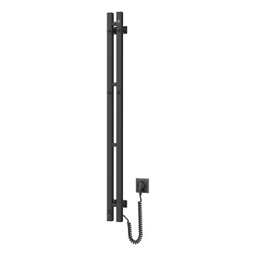 Elektryczna suszarka do ręczników z termostatem SILOUETTE 187W/230V 120,6 cm IP44 czarny prawy kanciasty