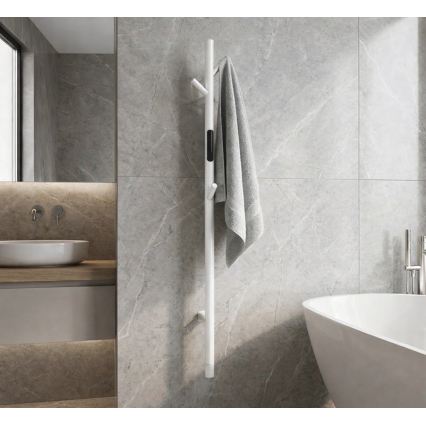 Elektryczna suszarka drążkowa do ręczników 118 cm 30W biała