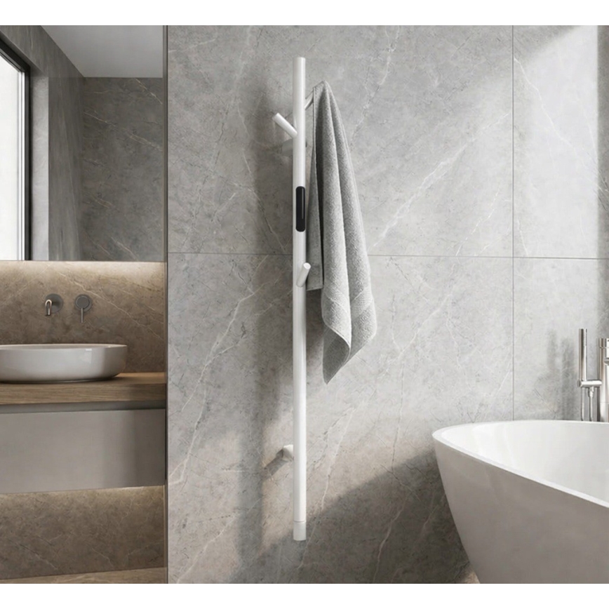 Elektryczna suszarka drążkowa do ręczników 118 cm 30W biała