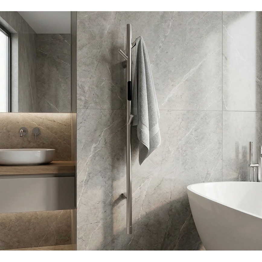 Elektryczna suszarka drążkowa na ręczniki 118 cm, 30 W, stal nierdzewna