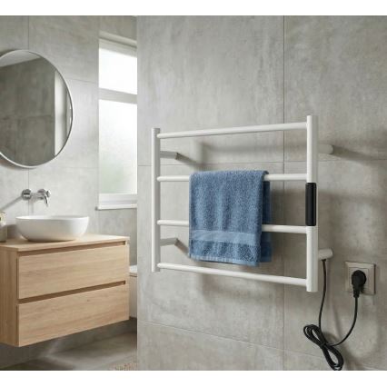 Elektryczna suszarka na ręczniki 56 × 37 cm, 63 W, stal nierdzewna/biała