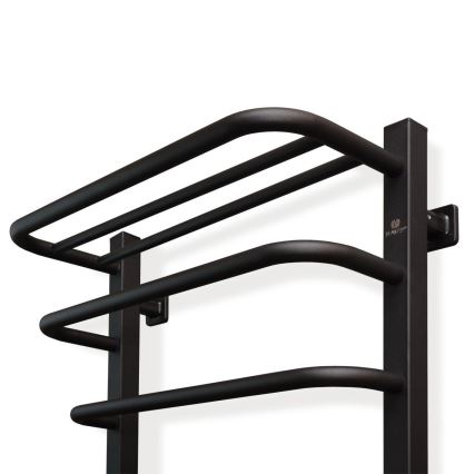 Elektryczna suszarka na ręczniki z termostatem FORTIS 155W 80x48 cm czarna lewa
