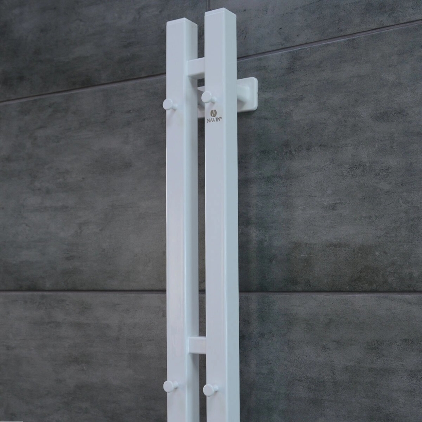Elektryczna suszarka na ręczniki z termostatem SILOUETTE 70W 120x9 cm biała prawa