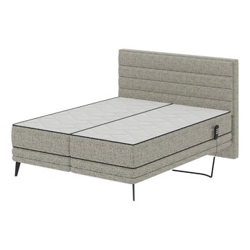 Elektryczne regulowane tapicerowane łóżko z materacami MILA 160x200 cm szare