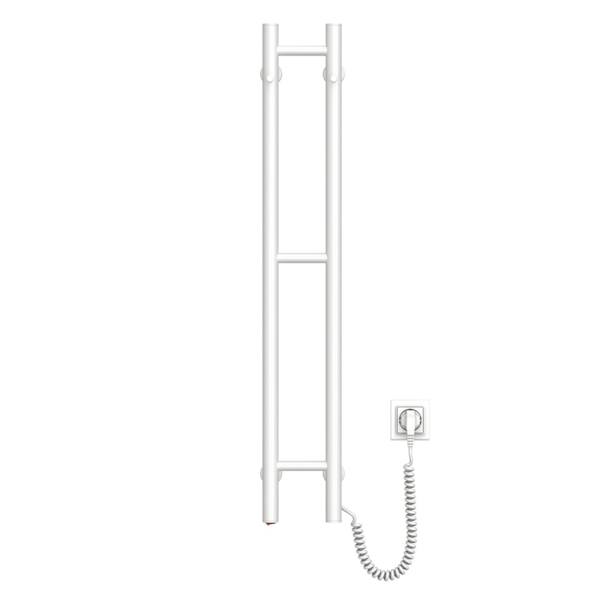 Elektryczny grzejnik na ręczniki SILOUETTE 46W 100x16 cm, biały, prawostronny