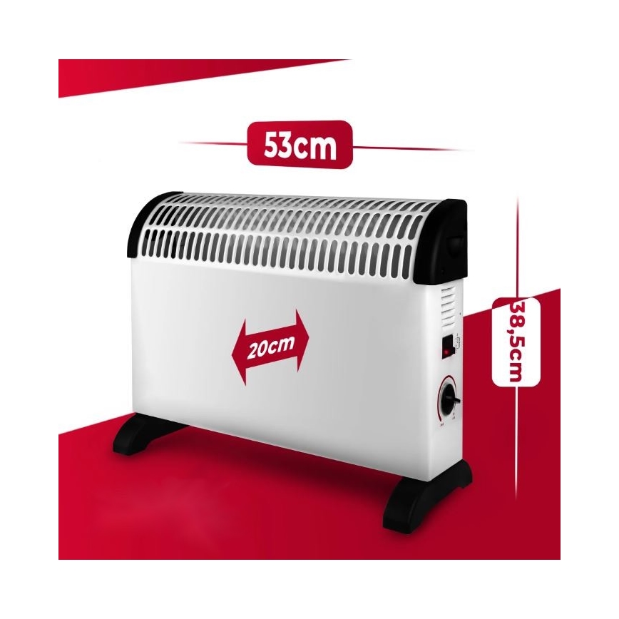 Elektryczny grzejnik przestrzenny/konwektor 750/1250/2000W termostat