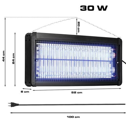 Elektryczny łapacz owadów 2x15W/230V 120 m²