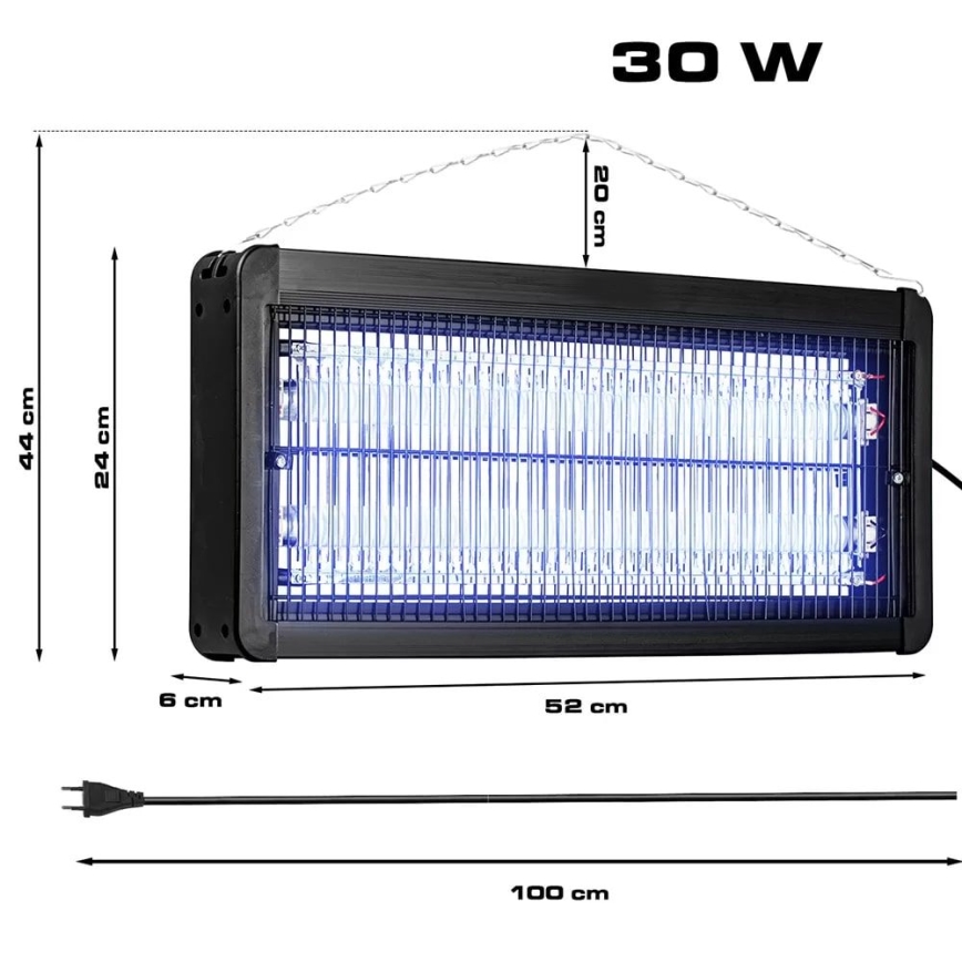 Elektryczny łapacz owadów 2x15W/230V 120 m²