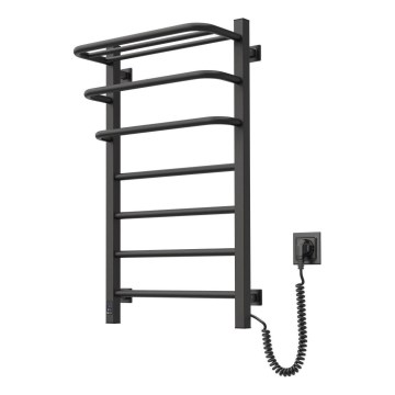 Elektryczny łazienkowy kaloryfer z termostatem FORTIS 350W/230V 80,6 cm IP44 czarny prawy kanciasty