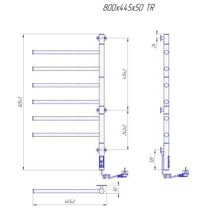 Elektryczna obrotowa suszarka do ręczników VEER 80W/230V 82,5x44,5 cm stal nierdzewna/chrom polerowany